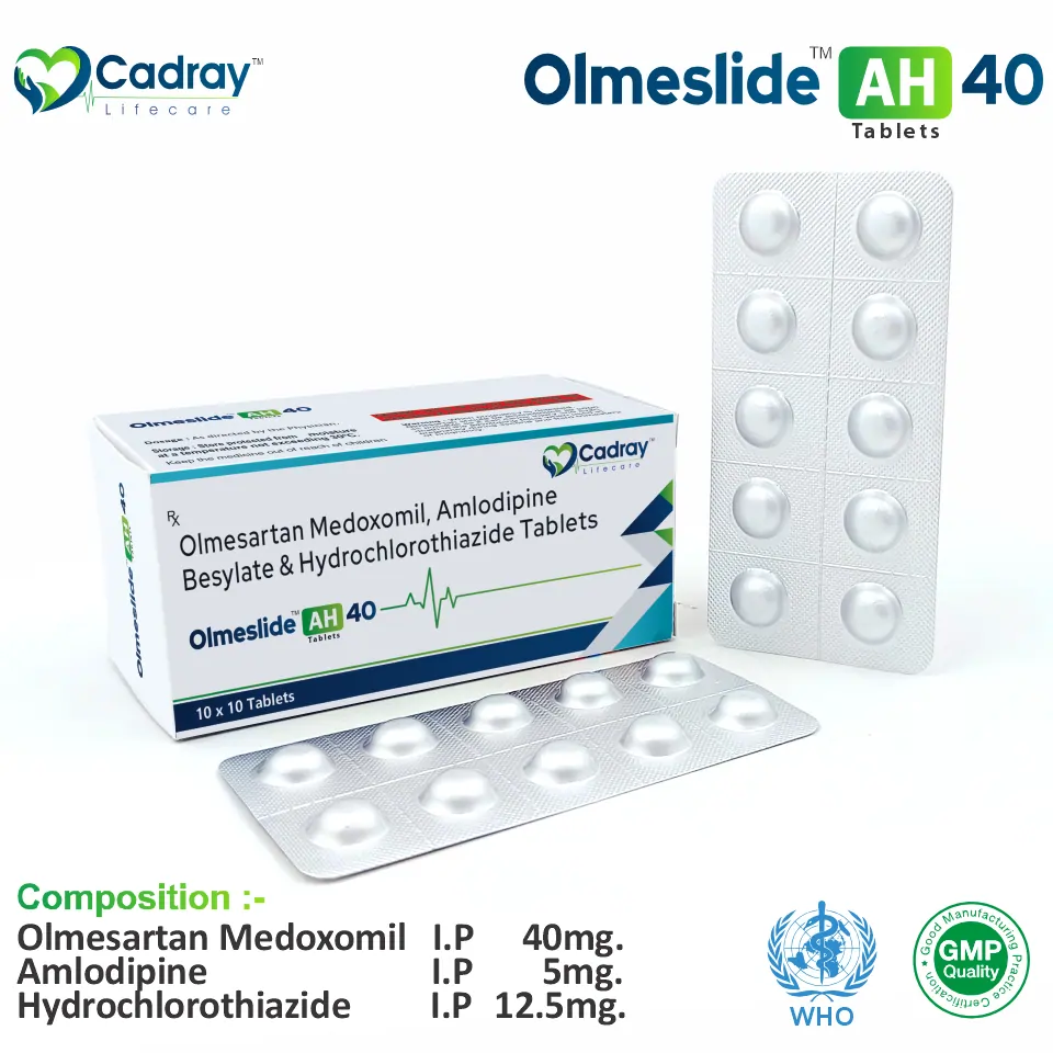 Olmesartan 40mg + Amlodipine 5mg + HCTZ 12.5mg | Hypertension Segment | Best Price for PCD Pharma Franchise